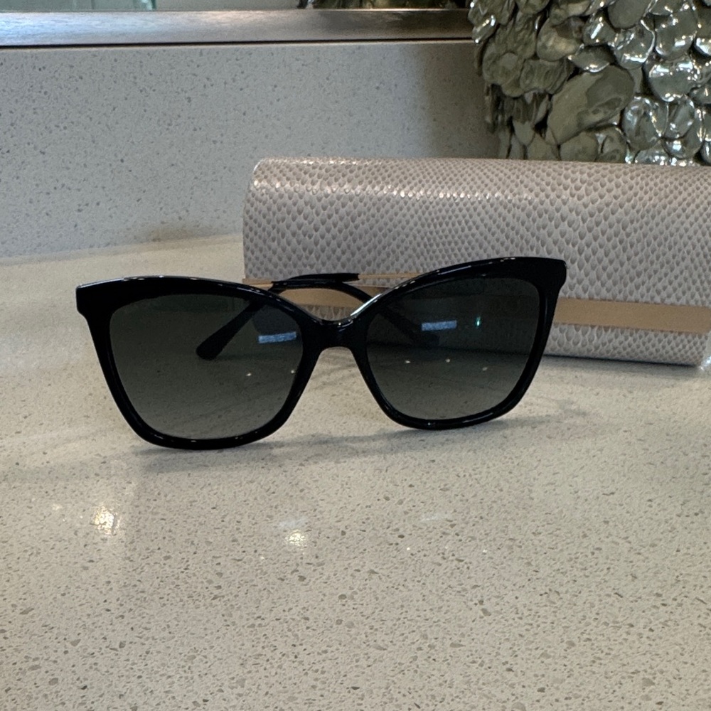 Jimmy Choo Black Sunglasses with Crystal Stone Accent